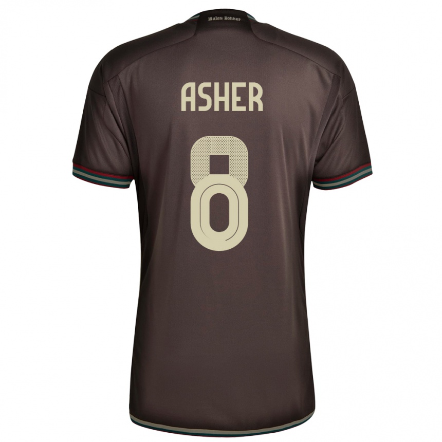 Mujer Fútbol Camiseta Jamaica Chinyelu Asher #8 Marrón Noche 2ª Equipación 24-26 México