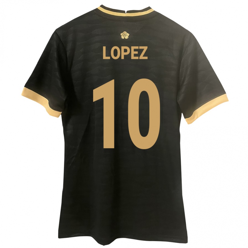 Mujer Fútbol Camiseta Panamá Ovidio Lopez #10 Negro 2ª Equipación 24-26 México