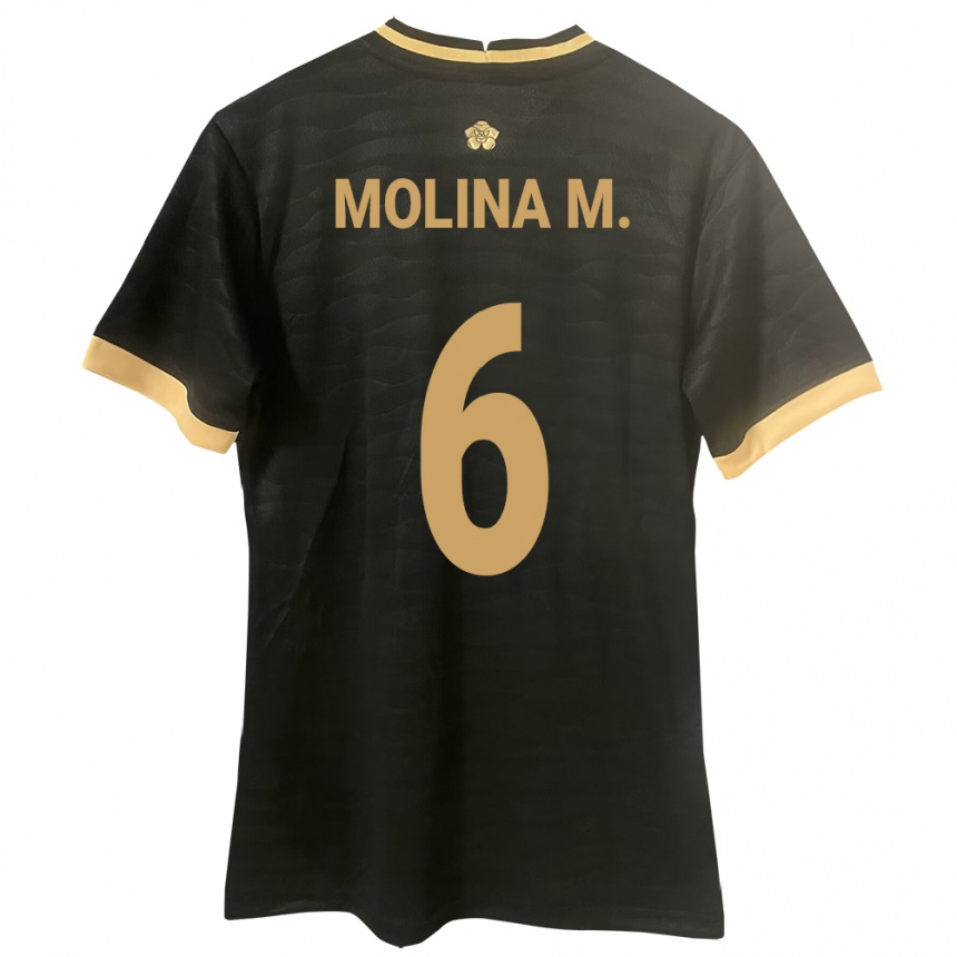 Mujer Fútbol Camiseta Panamá Mariana Molina #6 Negro 2ª Equipación 24-26 México