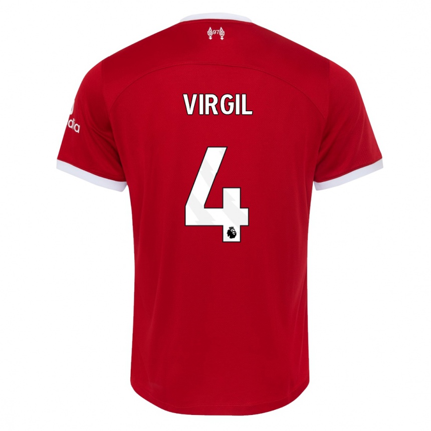 Niño Fútbol Camiseta Virgil Van Dijk #4 Rojo 1ª Equipación 2023/24 México