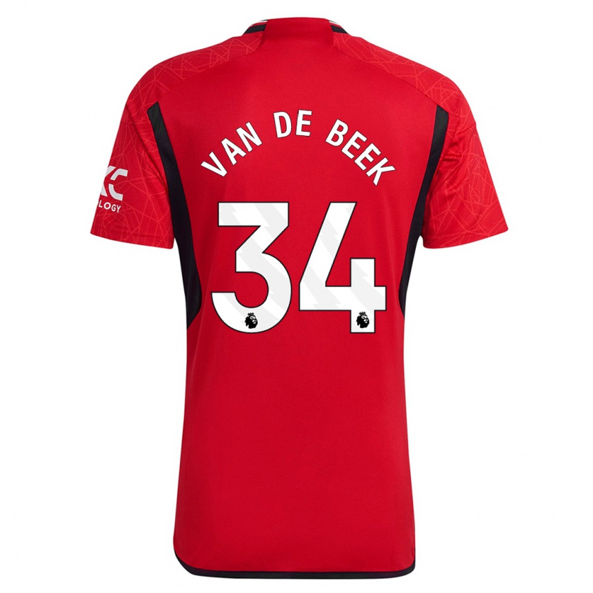 Niño Fútbol Camiseta Donny Van De Beek #34 Rojo 1ª Equipación 2023/24 México