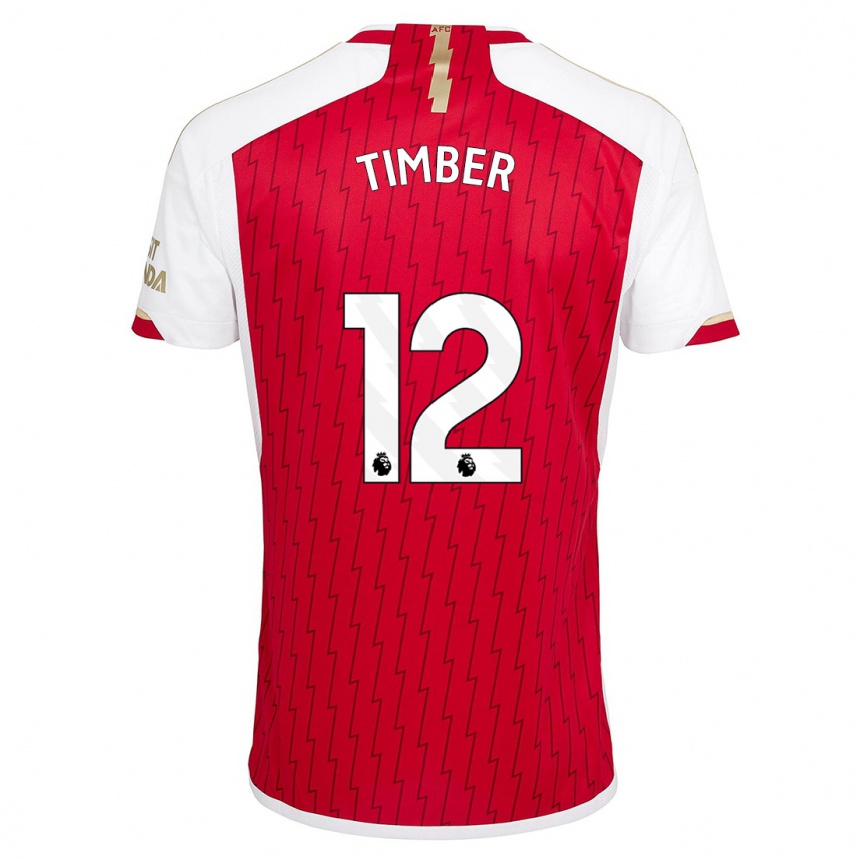 Niño Fútbol Camiseta Jurrien Timber #12 Rojo 1ª Equipación 2023/24 México