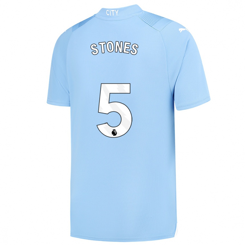 Niño Fútbol Camiseta John Stones #5 Azul Claro 1ª Equipación 2023/24 México