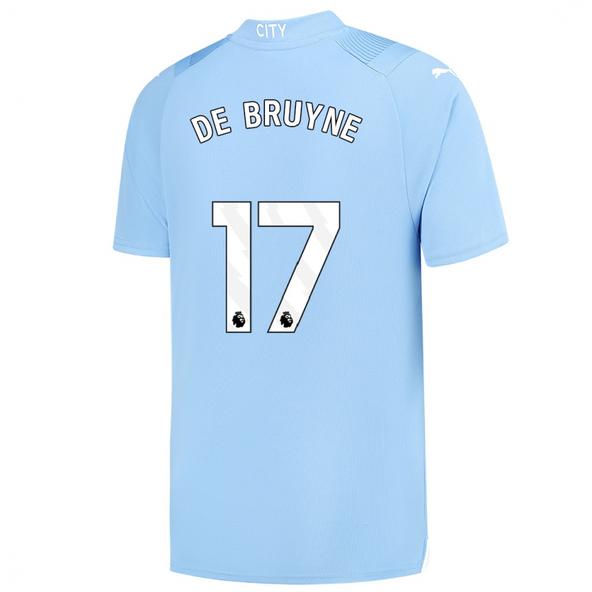 Niño Fútbol Camiseta Kevin De Bruyne #17 Azul Claro 1ª Equipación 2023/24 México