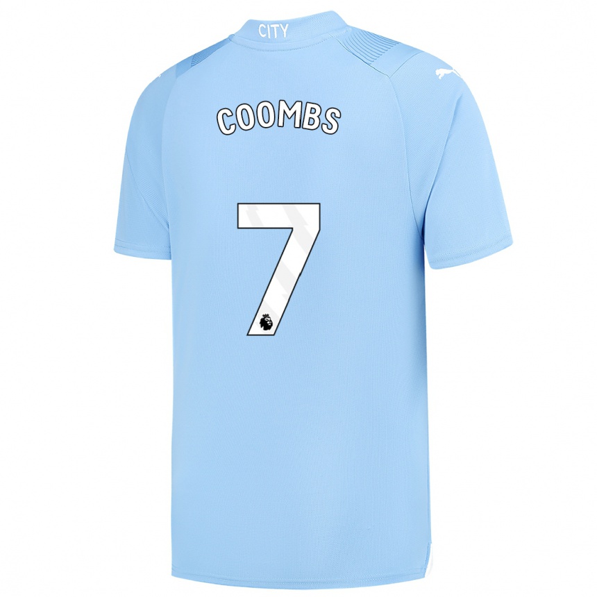 Niño Fútbol Camiseta Laura Coombs #7 Azul Claro 1ª Equipación 2023/24 México