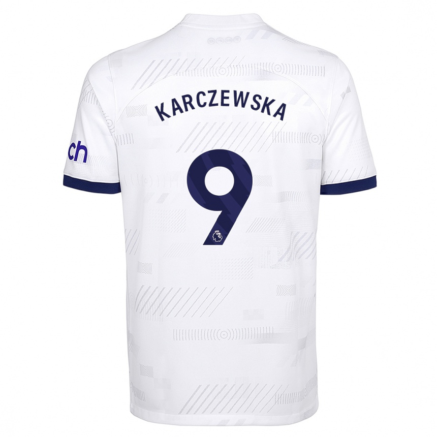 Niño Fútbol Camiseta Nikola Karczewska #9 Blanco 1ª Equipación 2023/24 México