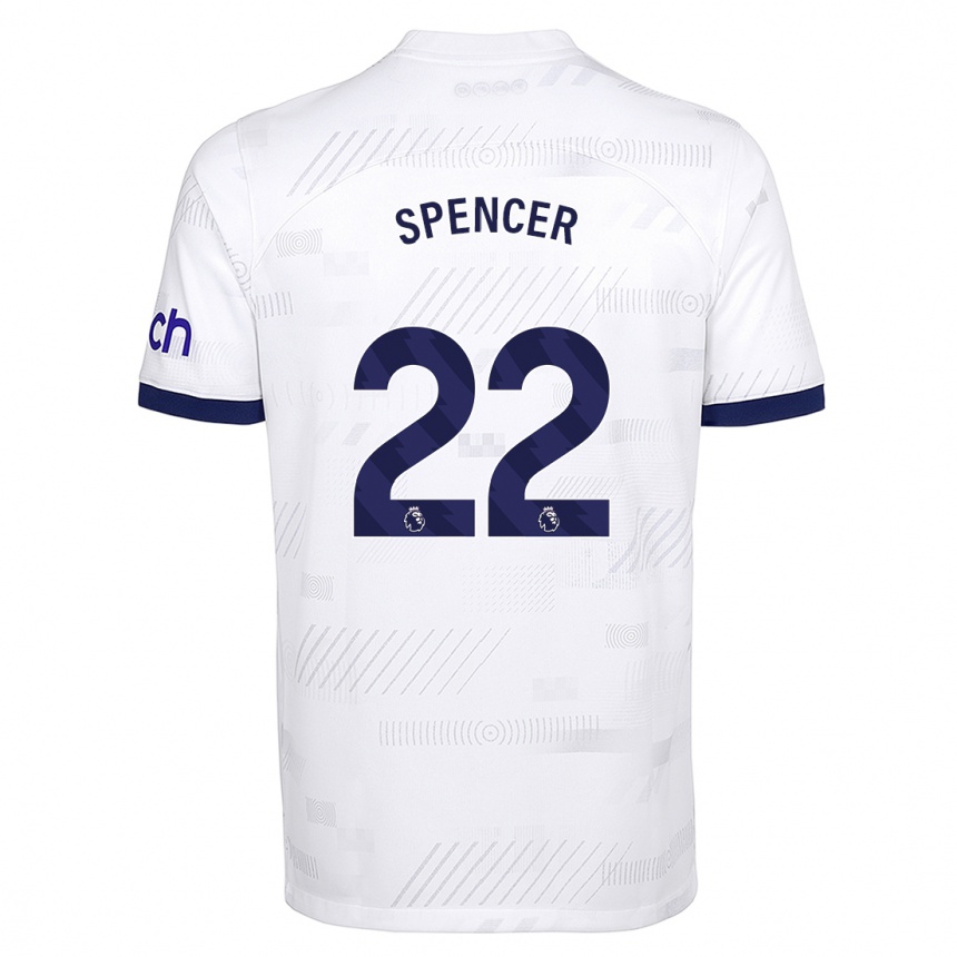 Niño Fútbol Camiseta Rebecca Spencer #22 Blanco 1ª Equipación 2023/24 México