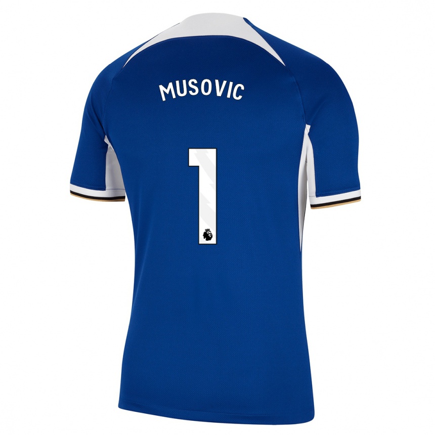 Niño Fútbol Camiseta Zecira Musovic #1 Azul 1ª Equipación 2023/24 México