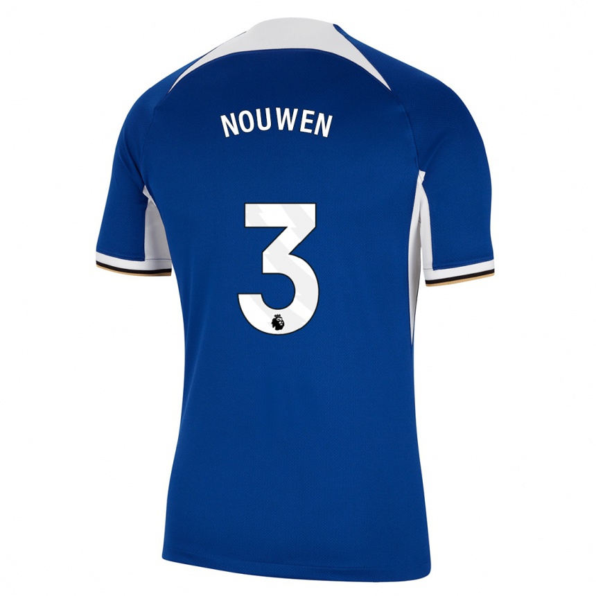 Niño Fútbol Camiseta Aniek Nouwen #3 Azul 1ª Equipación 2023/24 México