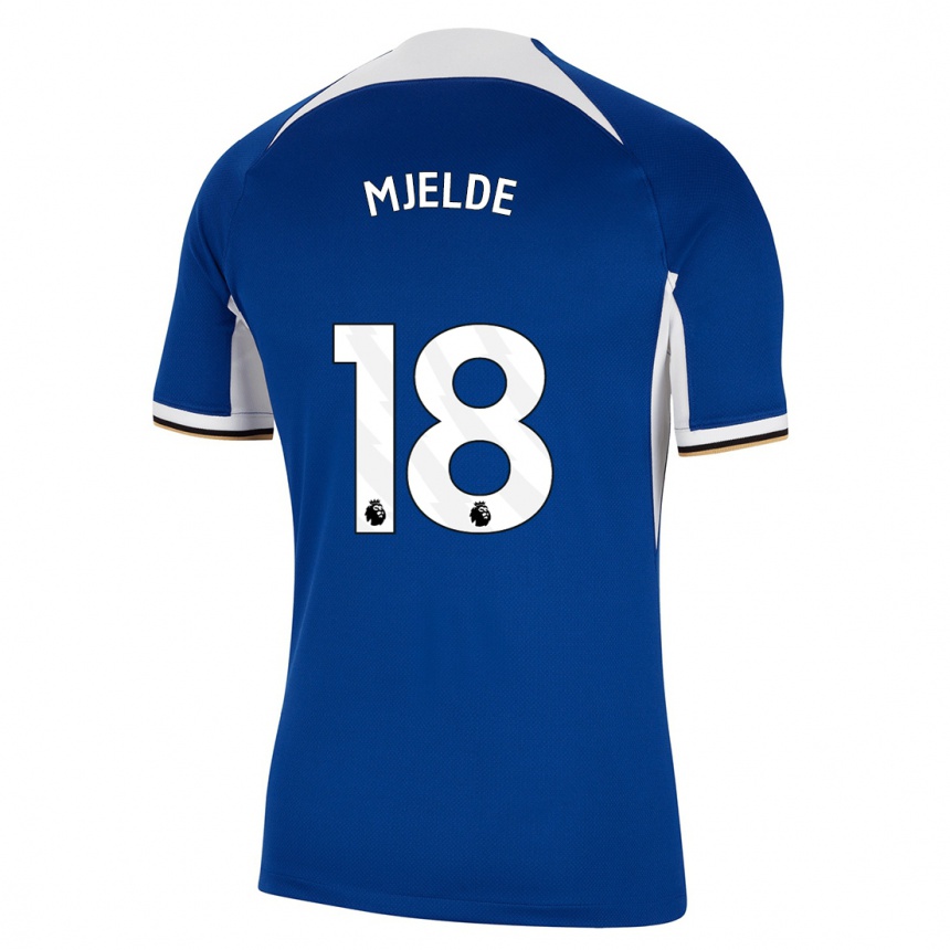 Niño Fútbol Camiseta Maren Mjelde #18 Azul 1ª Equipación 2023/24 México