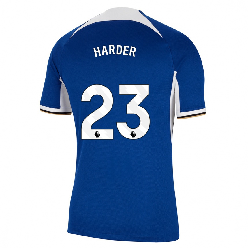 Niño Fútbol Camiseta Pernille Harder #23 Azul 1ª Equipación 2023/24 México