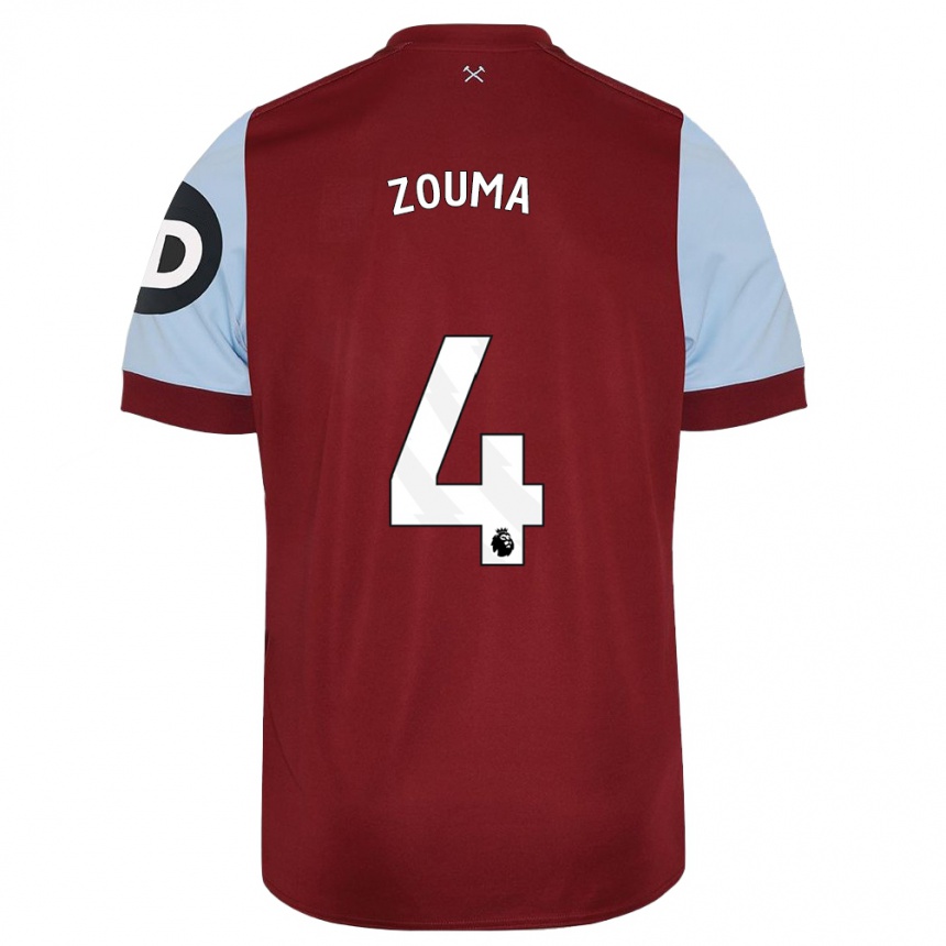 Niño Fútbol Camiseta Kurt Zouma #4 Granate 1ª Equipación 2023/24 México