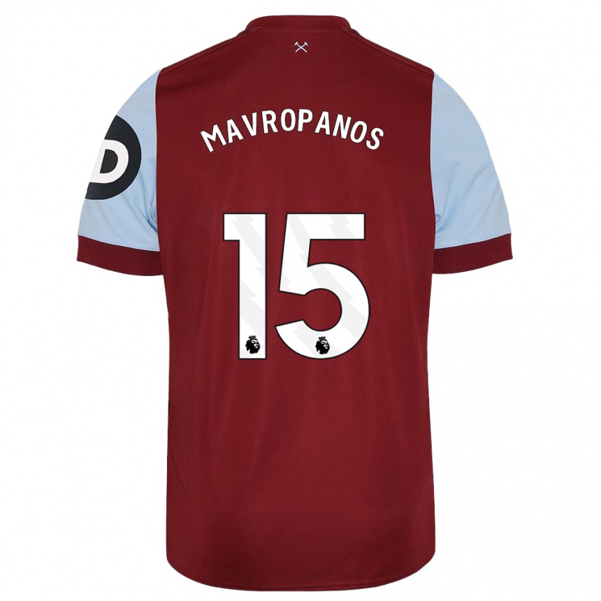 Niño Fútbol Camiseta Konstantinos Mavropanos #15 Granate 1ª Equipación 2023/24 México