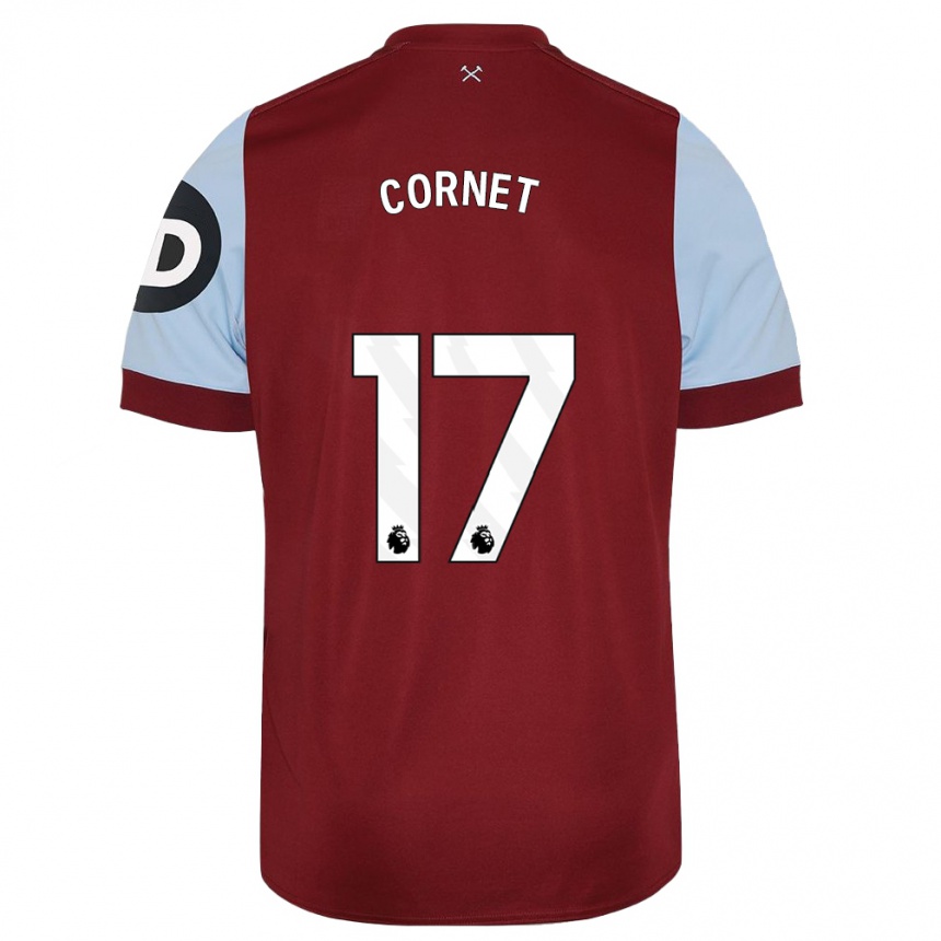 Niño Fútbol Camiseta Maxwel Cornet #17 Granate 1ª Equipación 2023/24 México