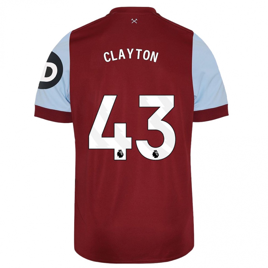 Niño Fútbol Camiseta Regan Clayton #43 Granate 1ª Equipación 2023/24 México