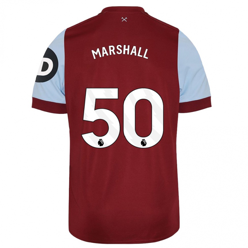 Niño Fútbol Camiseta Callum Marshall #50 Granate 1ª Equipación 2023/24 México