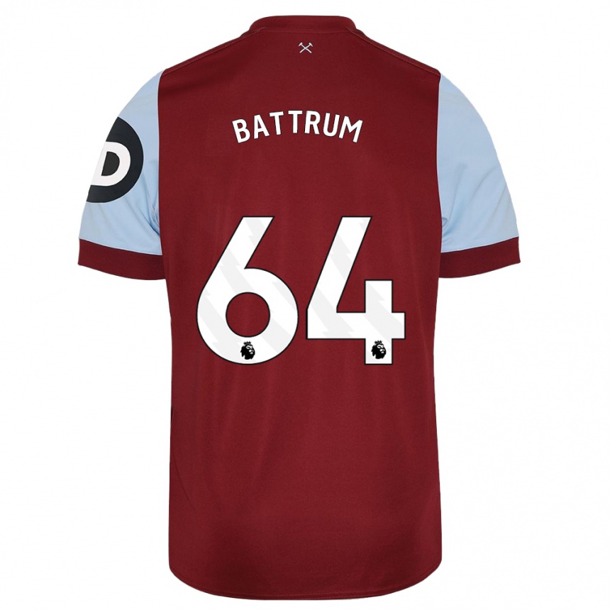 Niño Fútbol Camiseta Ryan Battrum #64 Granate 1ª Equipación 2023/24 México