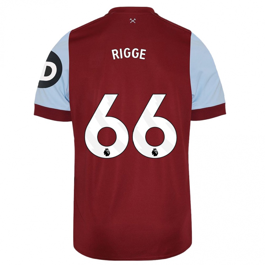 Niño Fútbol Camiseta Daniel Rigge #66 Granate 1ª Equipación 2023/24 México