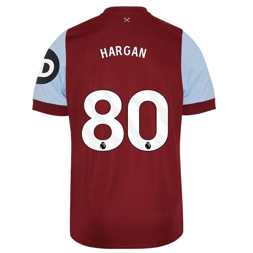 Niño Fútbol Camiseta Riley Hargan #80 Granate 1ª Equipación 2023/24 México