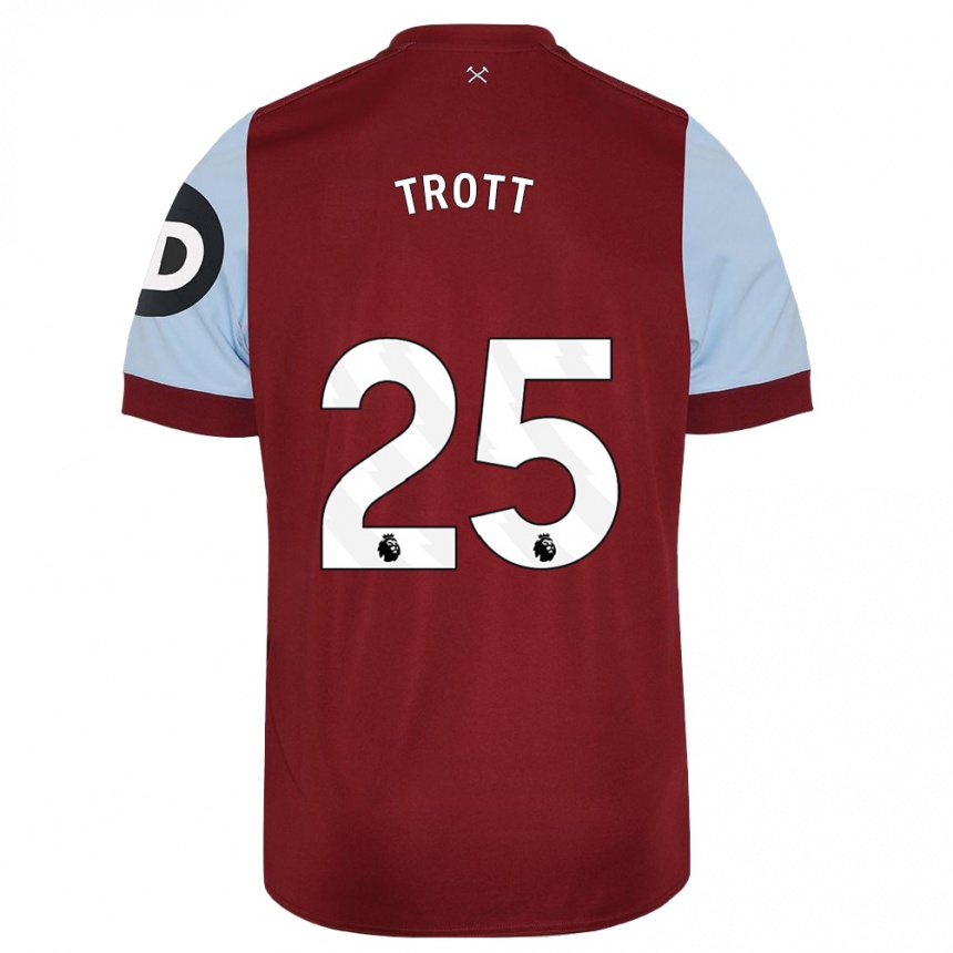 Niño Fútbol Camiseta Nathan Trott #25 Granate 1ª Equipación 2023/24 México