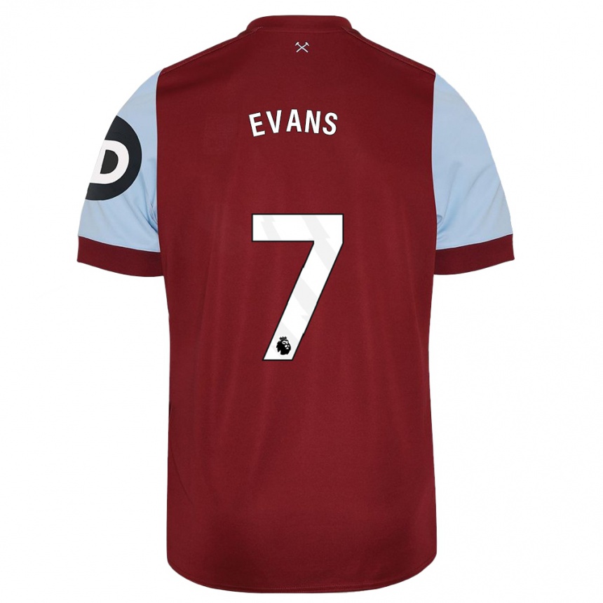 Niño Fútbol Camiseta Lisa Evans #7 Granate 1ª Equipación 2023/24 México