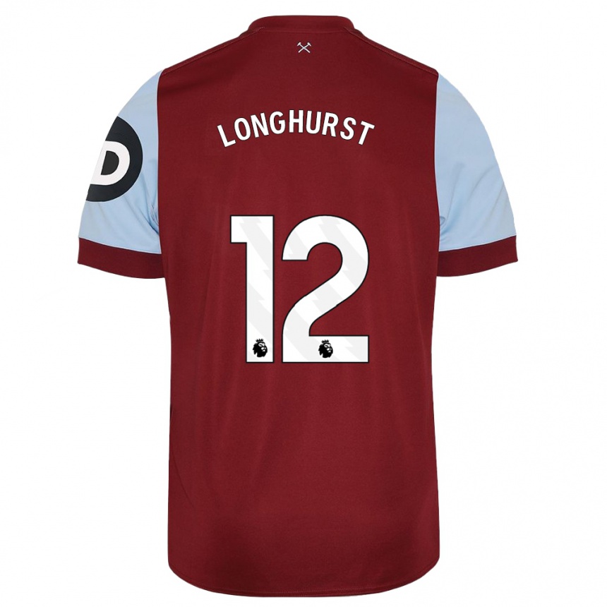 Niño Fútbol Camiseta Kate Longhurst #12 Granate 1ª Equipación 2023/24 México