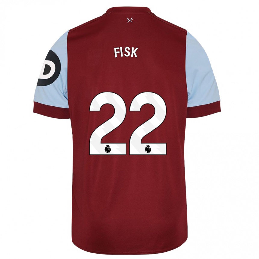 Niño Fútbol Camiseta Grace Fisk #22 Granate 1ª Equipación 2023/24 México