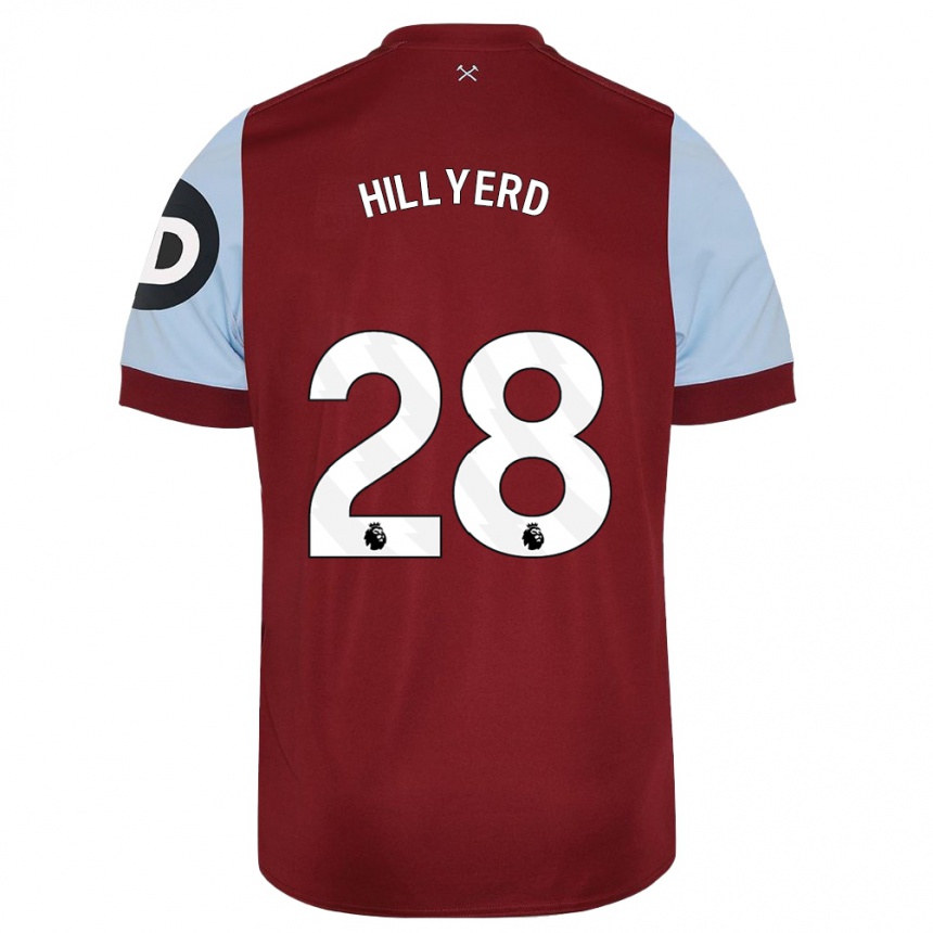 Niño Fútbol Camiseta Sophie Hillyerd #28 Granate 1ª Equipación 2023/24 México