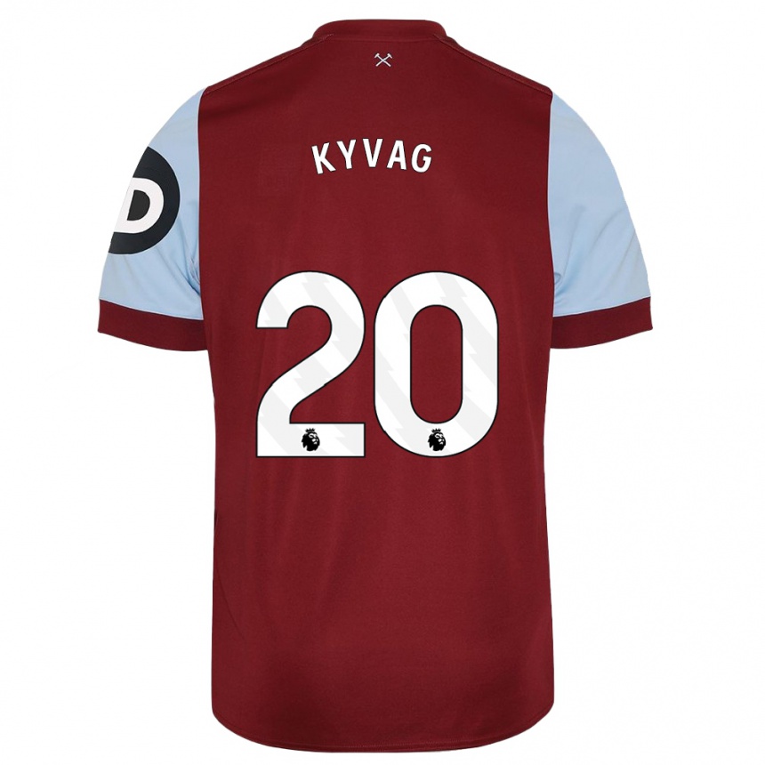 Niño Fútbol Camiseta Thea Kyvag #20 Granate 1ª Equipación 2023/24 México