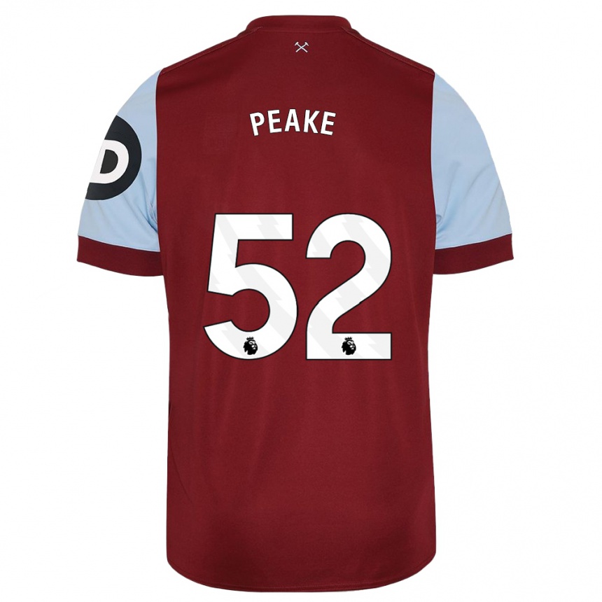 Niño Fútbol Camiseta Lennon Peake #52 Granate 1ª Equipación 2023/24 México