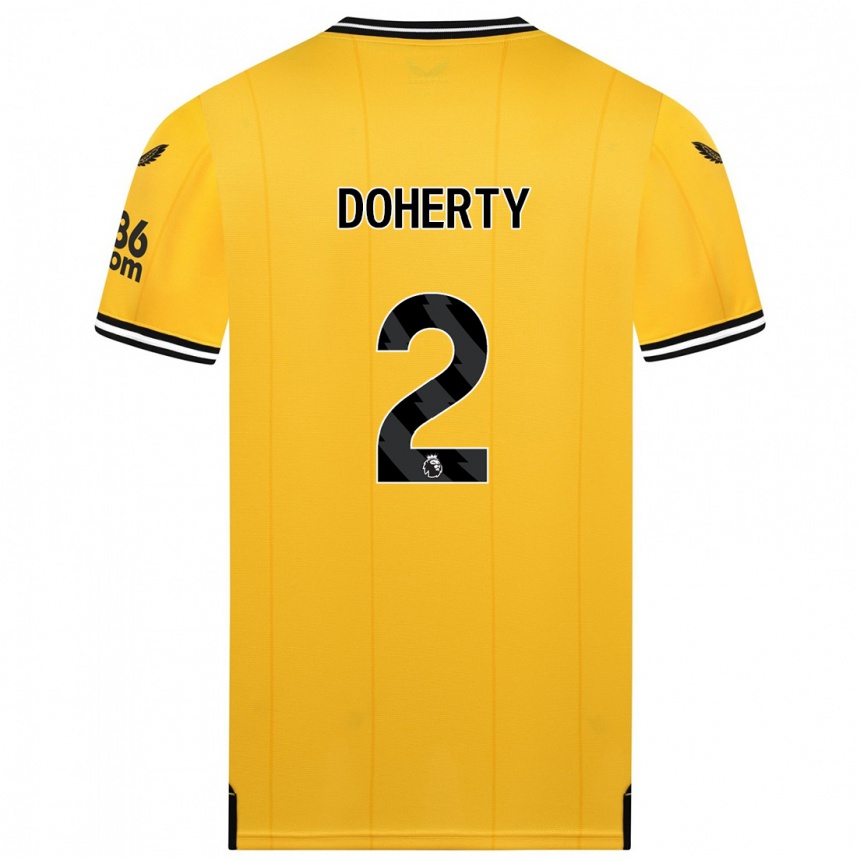 Niño Fútbol Camiseta Matt Doherty #2 Amarillo 1ª Equipación 2023/24 México