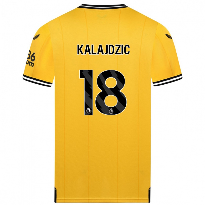 Niño Fútbol Camiseta Sasa Kalajdzic #18 Amarillo 1ª Equipación 2023/24 México