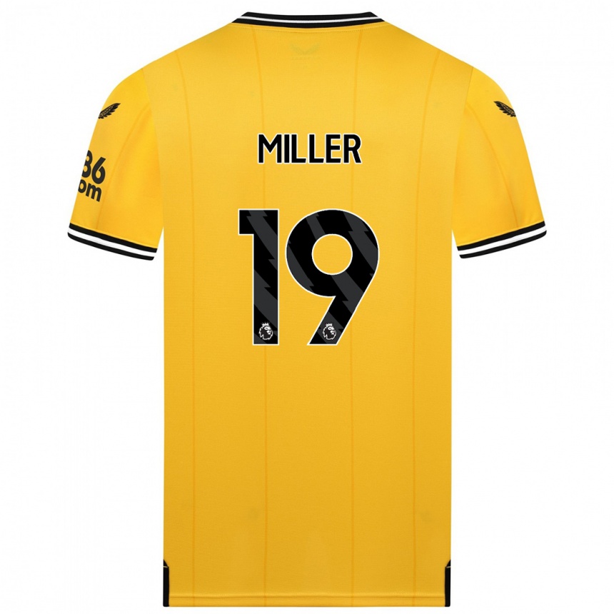 Niño Fútbol Camiseta Ali Miller #19 Amarillo 1ª Equipación 2023/24 México