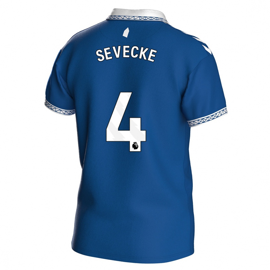 Niño Fútbol Camiseta Rikke Sevecke #4 Azul Real 1ª Equipación 2023/24 México