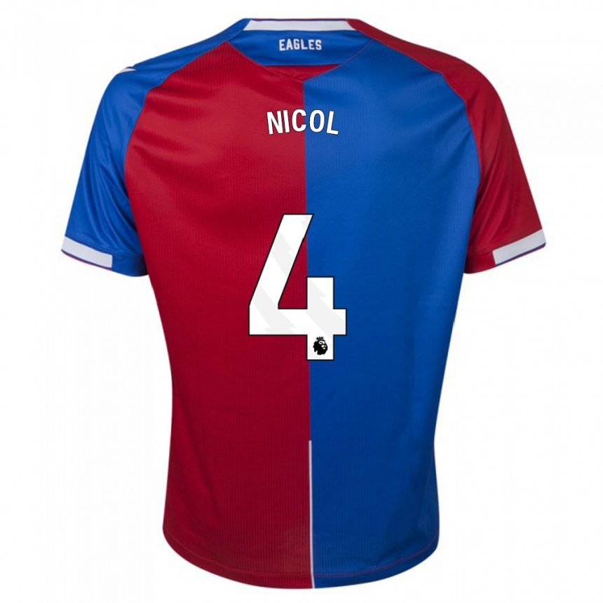 Niño Fútbol Camiseta Leigh Nicol #4 Rojo Azul 1ª Equipación 2023/24 México