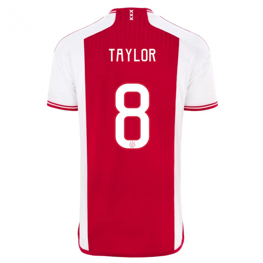 Niño Fútbol Camiseta Kenneth Taylor #8 Rojo Blanco 1ª Equipación 2023/24 México