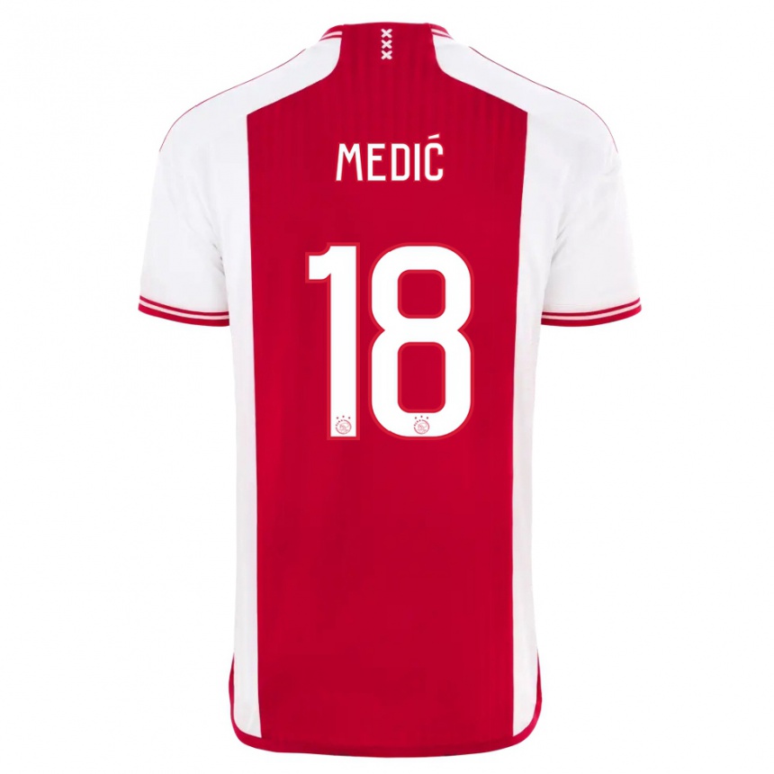 Niño Fútbol Camiseta Jakov Medic #18 Rojo Blanco 1ª Equipación 2023/24 México