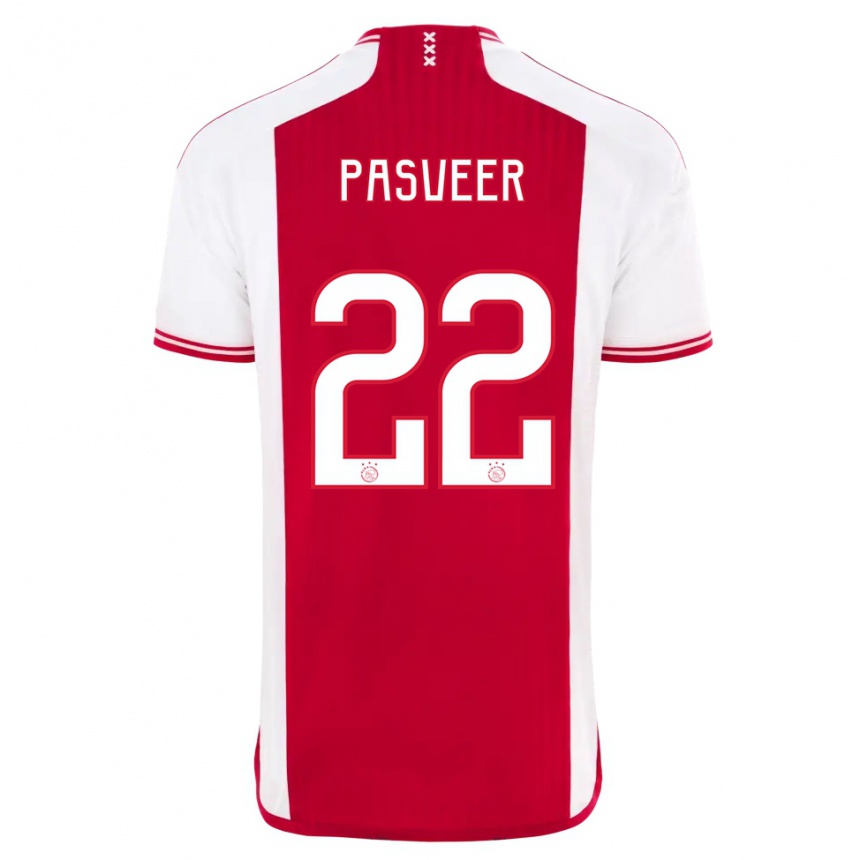 Niño Fútbol Camiseta Remko Pasveer #22 Rojo Blanco 1ª Equipación 2023/24 México