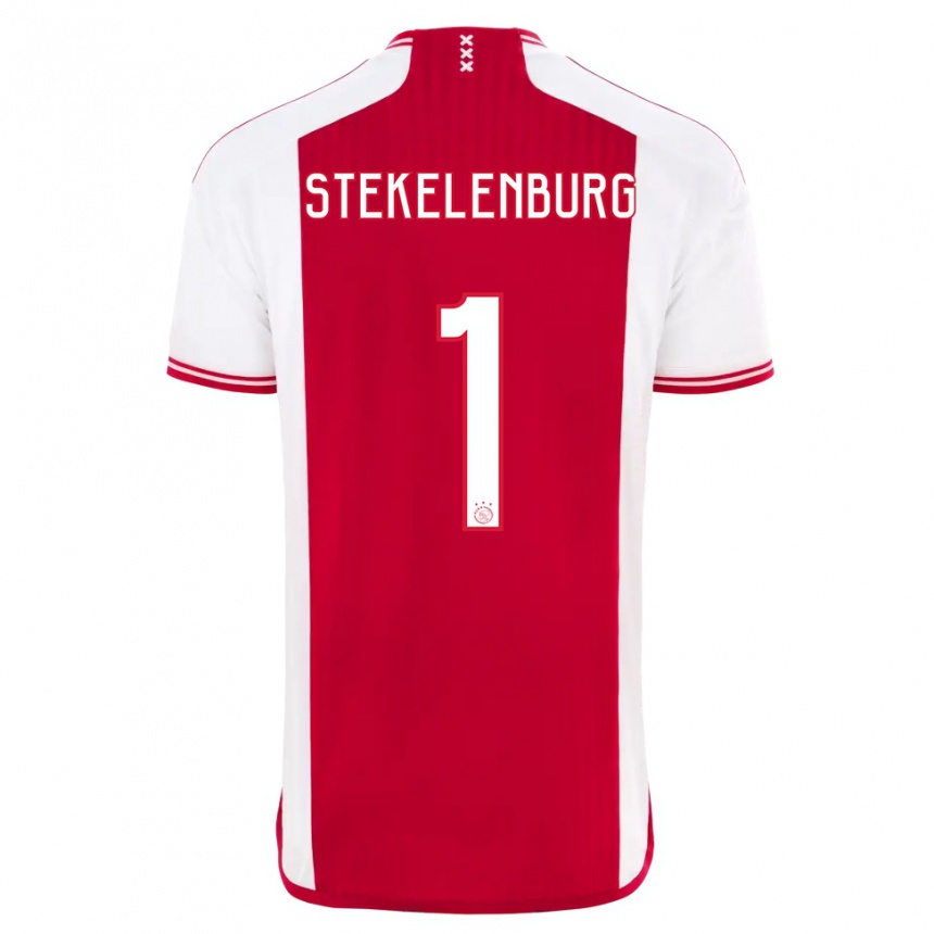 Niño Fútbol Camiseta Maarten Stekelenburg #1 Rojo Blanco 1ª Equipación 2023/24 México