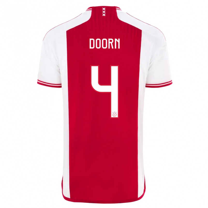 Niño Fútbol Camiseta Lisa Doorn #4 Rojo Blanco 1ª Equipación 2023/24 México