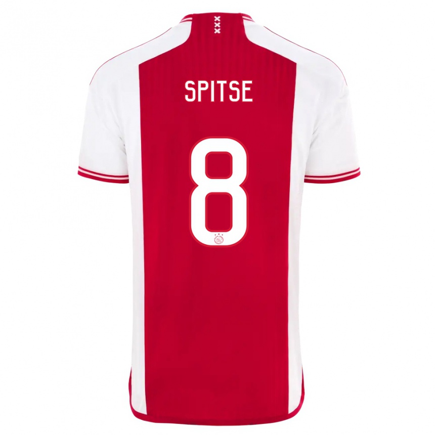 Niño Fútbol Camiseta Sherida Spitse #8 Rojo Blanco 1ª Equipación 2023/24 México