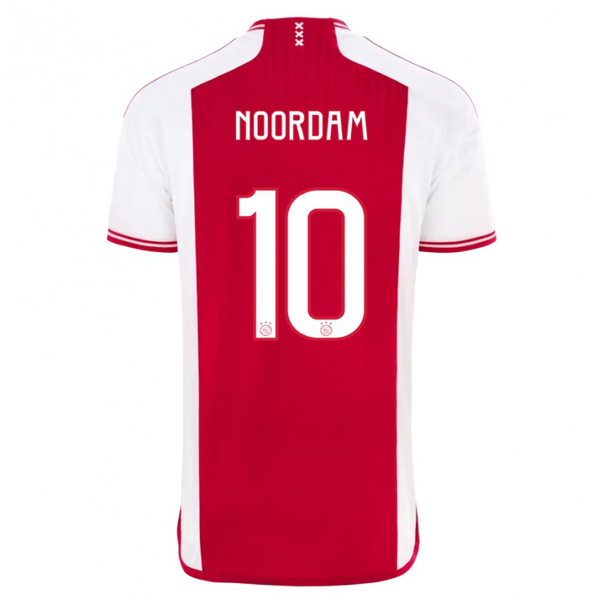 Niño Fútbol Camiseta Nadine Noordam #10 Rojo Blanco 1ª Equipación 2023/24 México