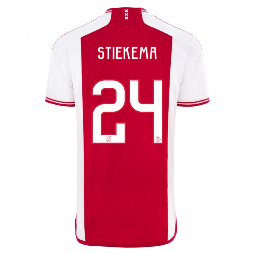 Niño Fútbol Camiseta Iris Stiekema #24 Rojo Blanco 1ª Equipación 2023/24 México