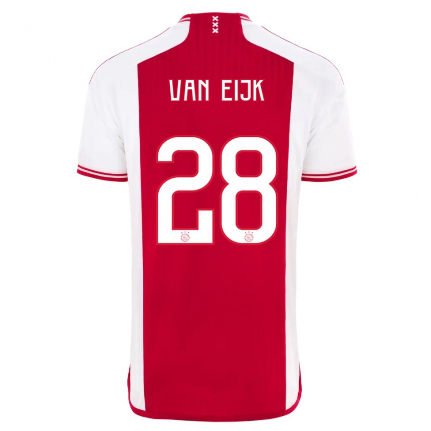 Niño Fútbol Camiseta Regina Van Eijk #28 Rojo Blanco 1ª Equipación 2023/24 México