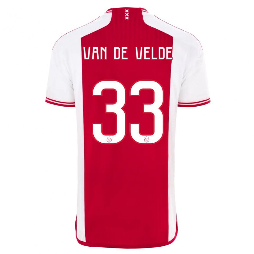 Niño Fútbol Camiseta Jonna Van De Velde #33 Rojo Blanco 1ª Equipación 2023/24 México