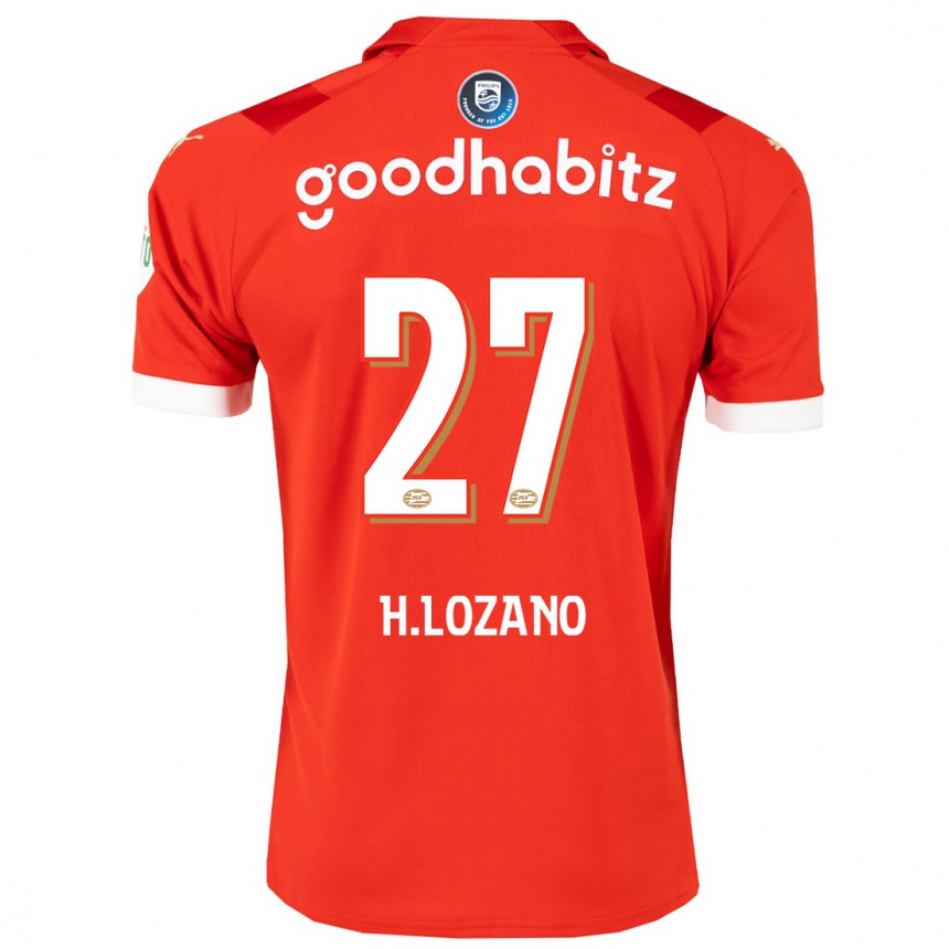 Niño Fútbol Camiseta Hirving Lozano #27 Rojo 1ª Equipación 2023/24 México