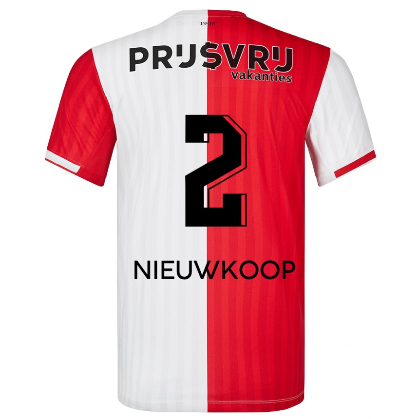 Niño Fútbol Camiseta Bart Nieuwkoop #2 Rojo Blanco 1ª Equipación 2023/24 México