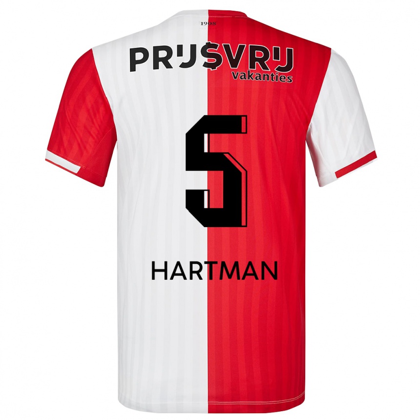 Niño Fútbol Camiseta Quilindschy Hartman #5 Rojo Blanco 1ª Equipación 2023/24 México