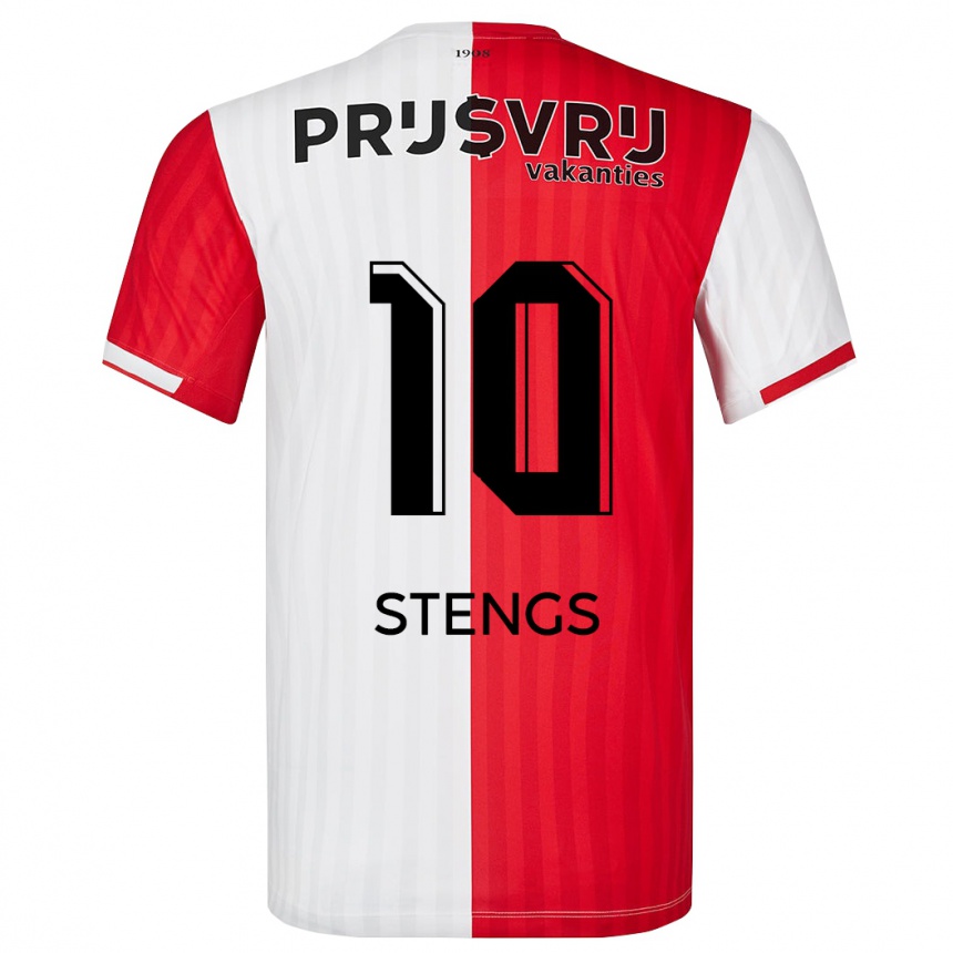 Niño Fútbol Camiseta Calvin Stengs #10 Rojo Blanco 1ª Equipación 2023/24 México