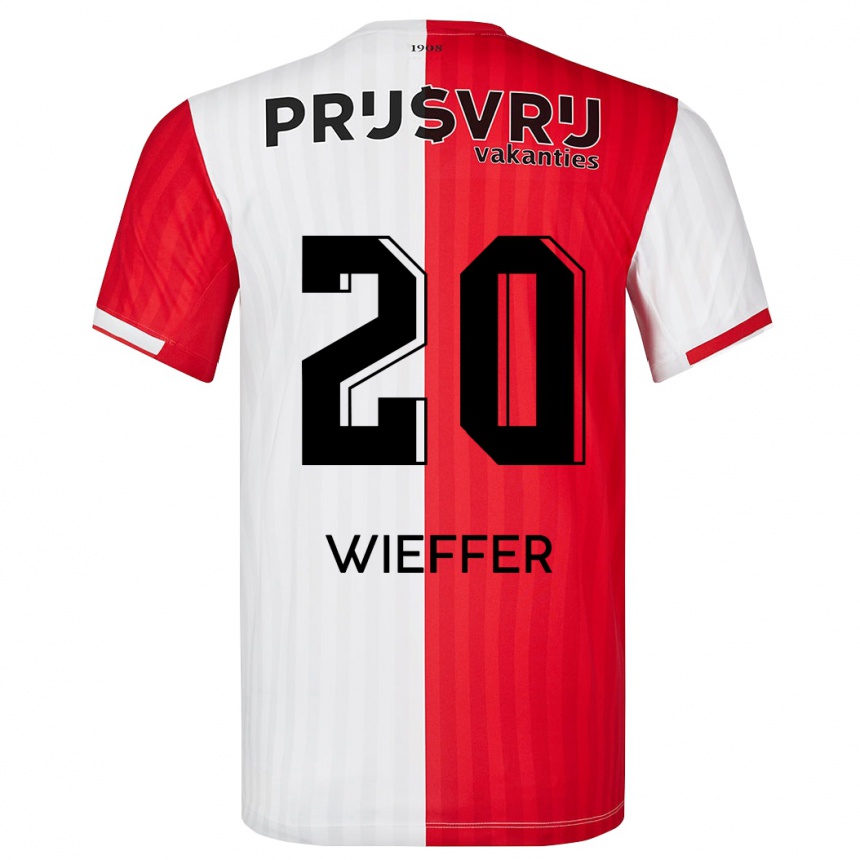 Niño Fútbol Camiseta Mats Wieffer #20 Rojo Blanco 1ª Equipación 2023/24 México